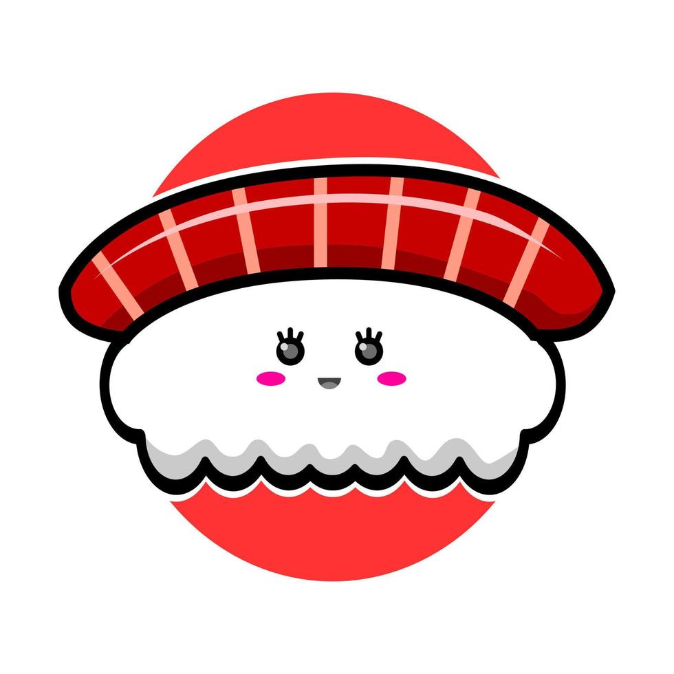 Sushi ilustración para logo y pegatina. vector