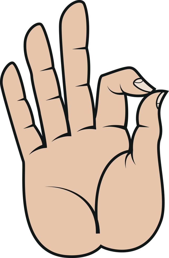 Vector Illustration Of The Gesture Warding Off Evil Also Known As Tarjani Mudra In Buddhism