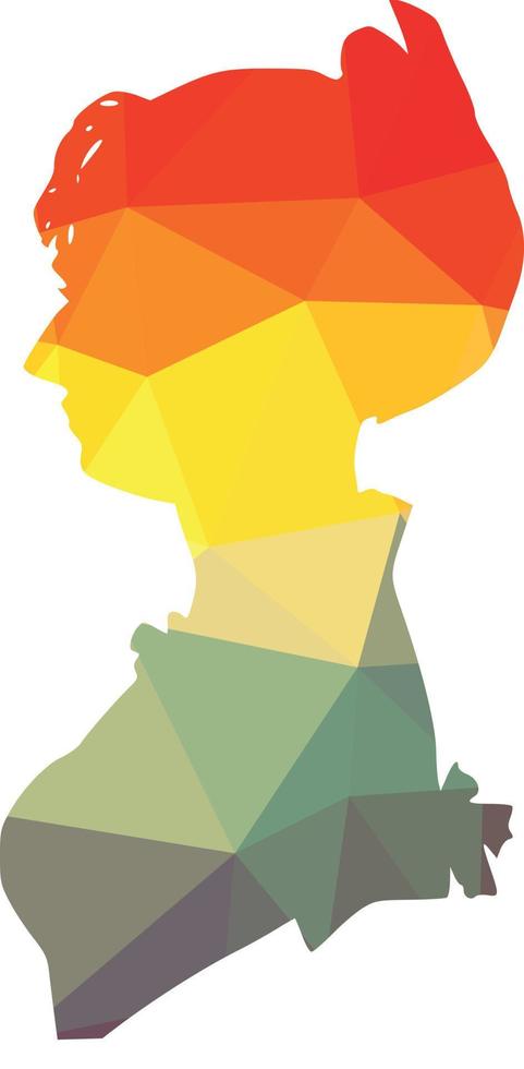 Colored Silhouette Of A Woman In Vector Format