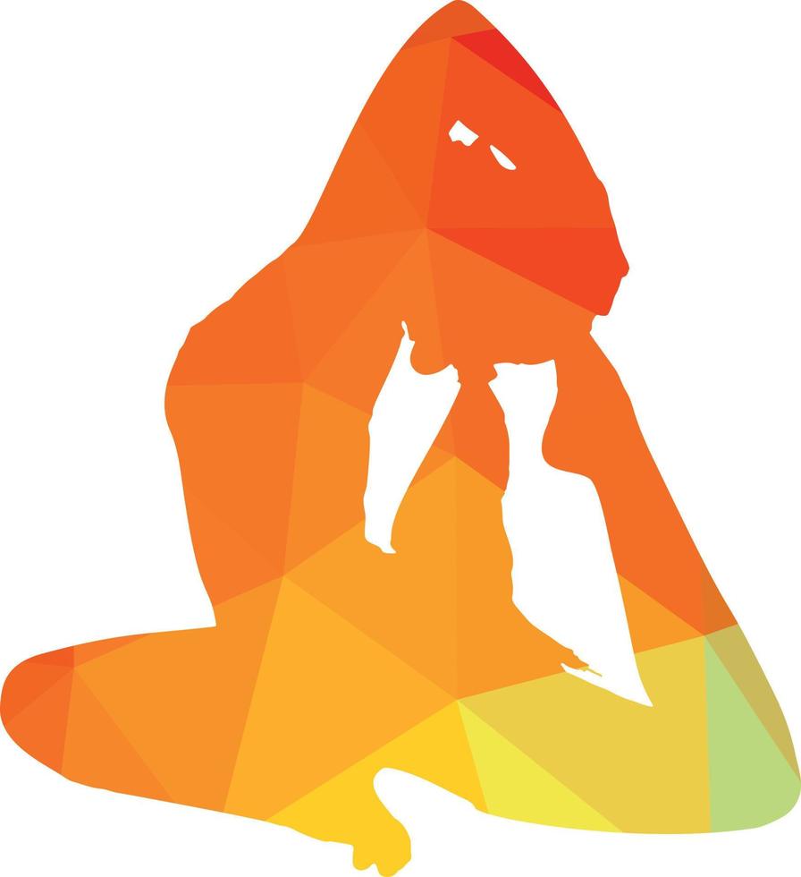 Silhouette Of A Person Exercising Yoga vector