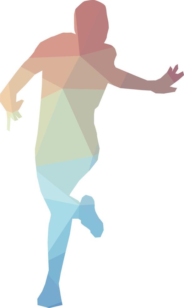 Colored Silhouette Of A Running Man vector