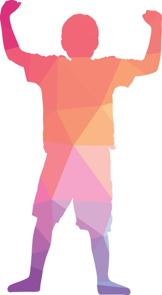 Silhouette Of A Boy With Hands In The Air vector