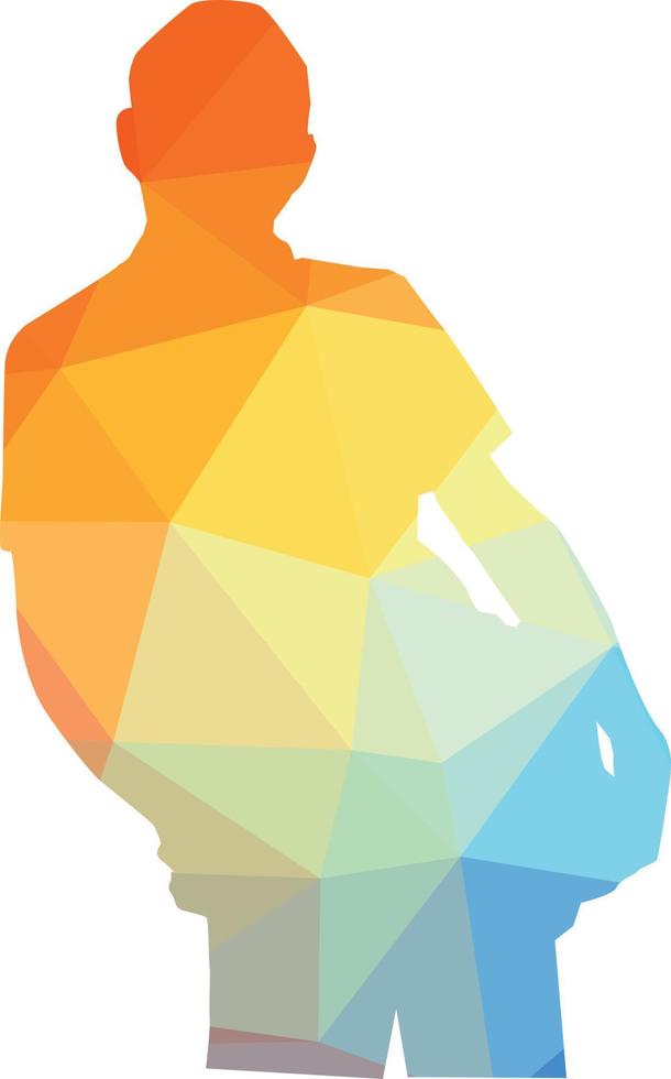 Colored Silhouette Of A Man, Vector Clip Art