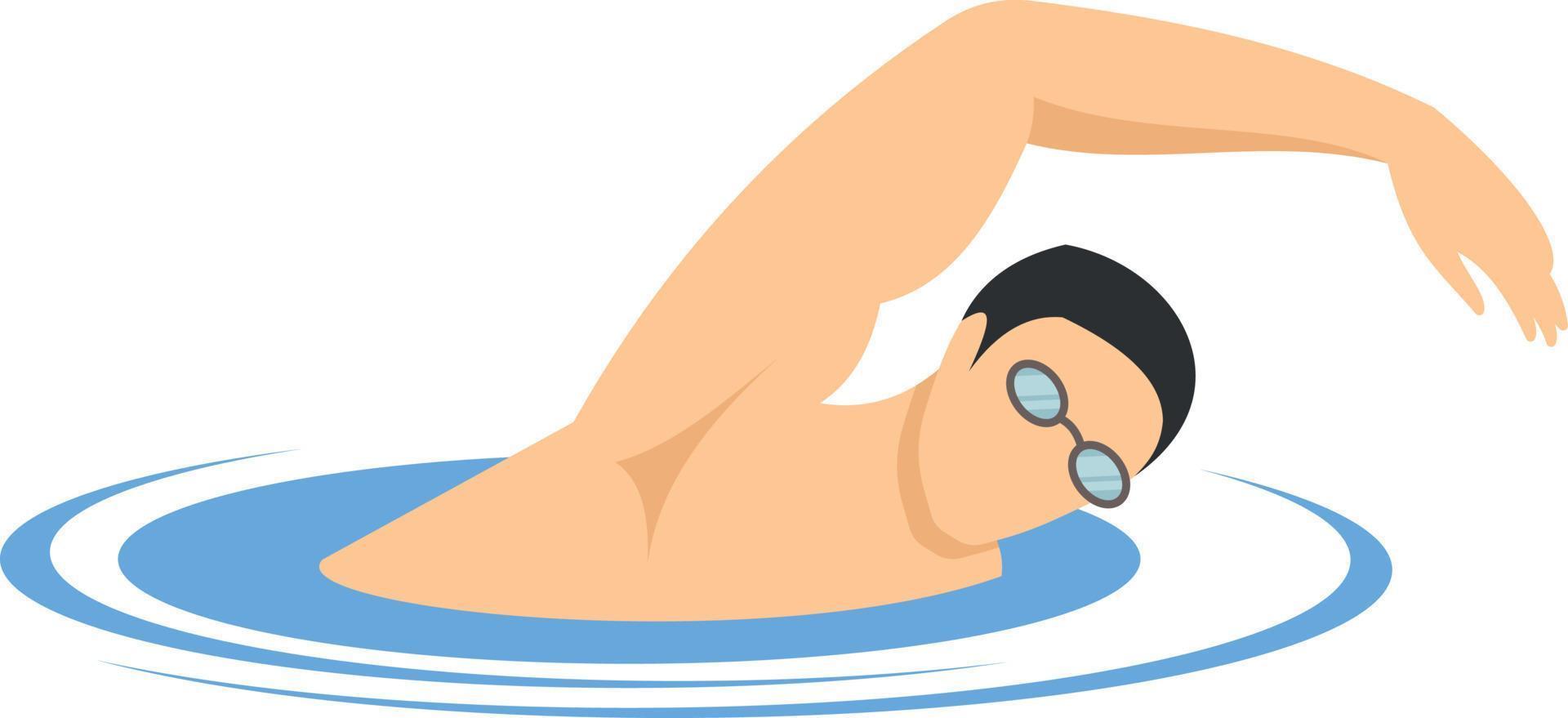 vector ilustración de un hombre nadando en el agua.eps