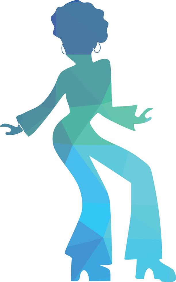 Vector Silhouette Of A Girl In Retro Clothes 