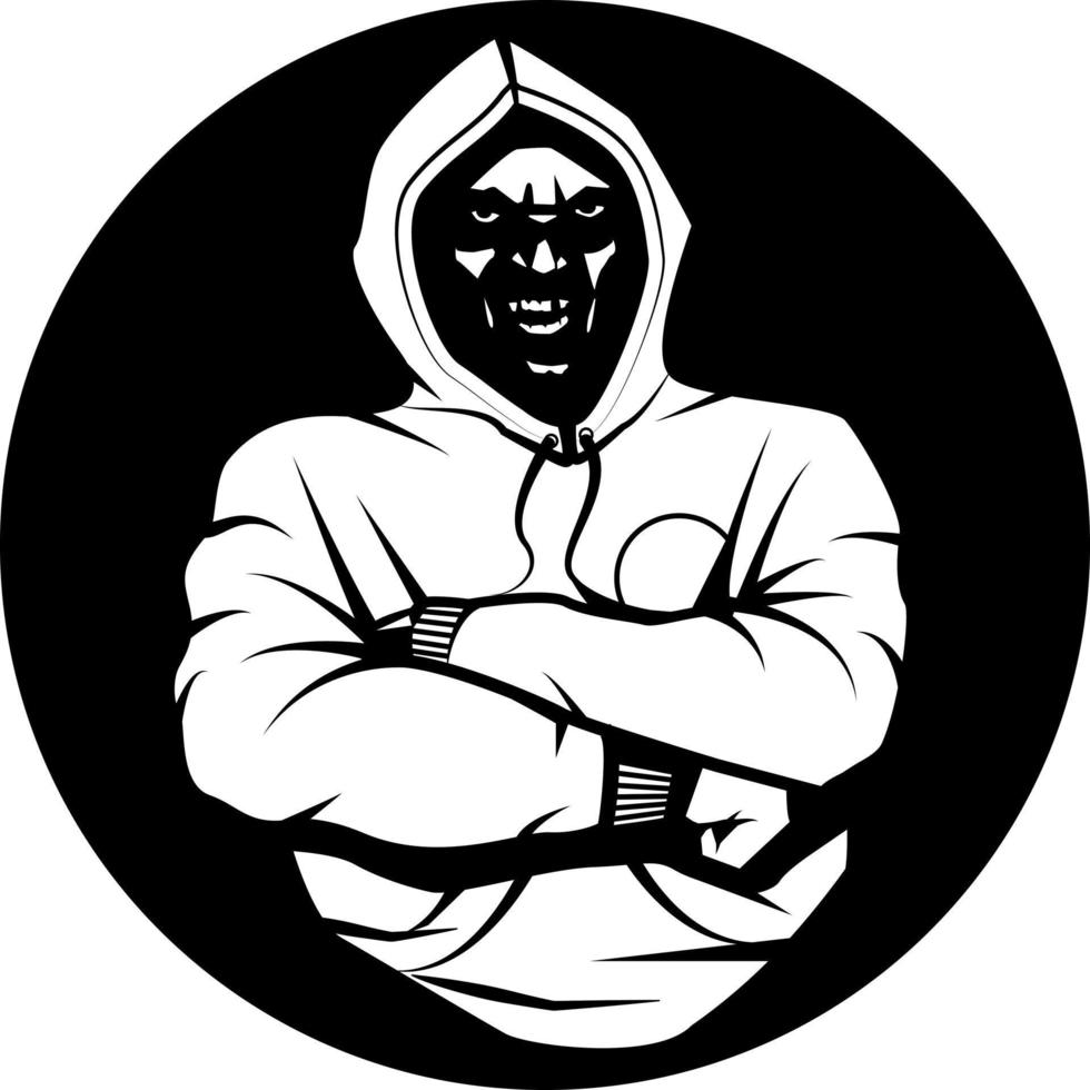 A Man Wearing A Hoodie vector