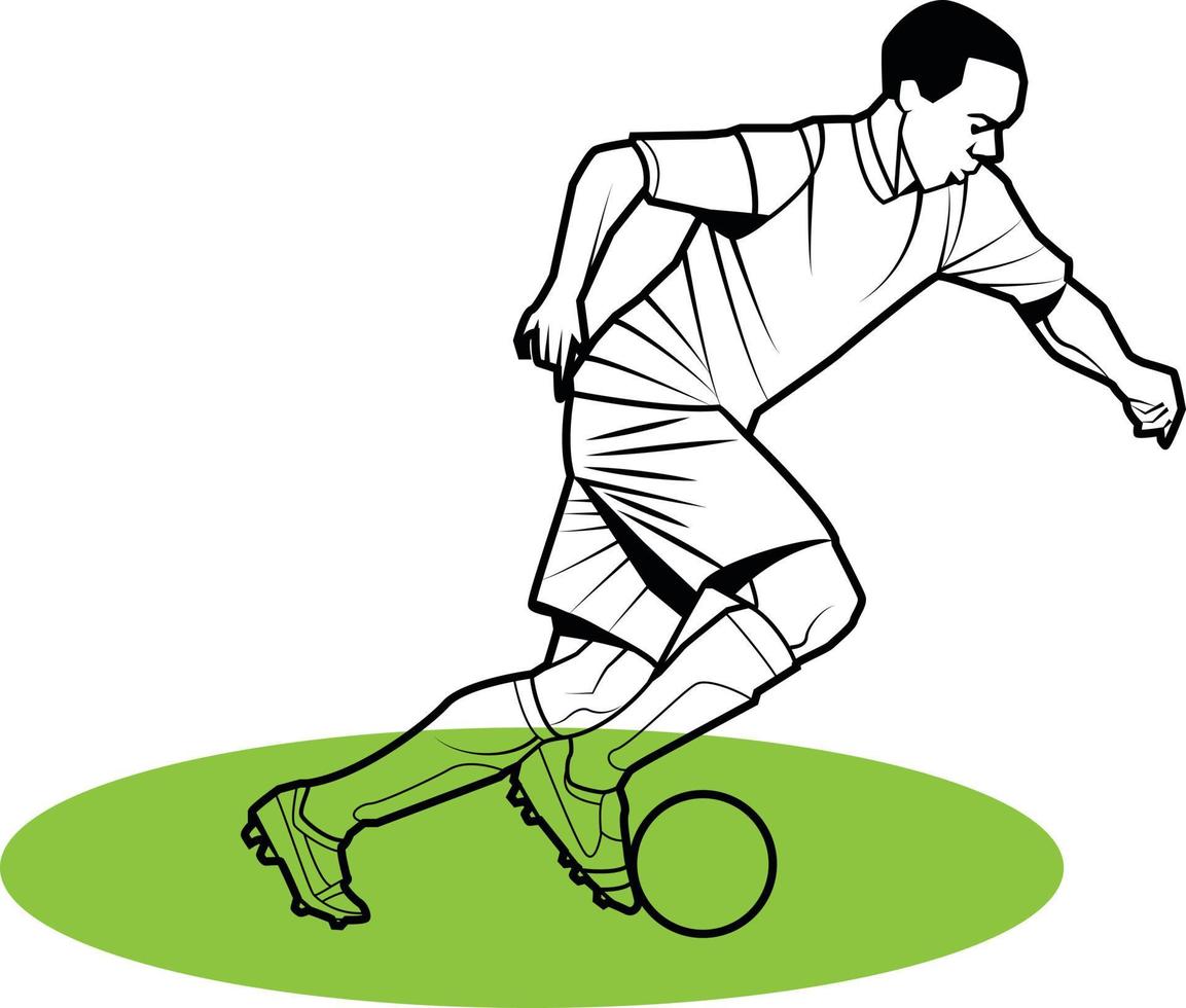 Vector Graphics Of A Football Player On A Soccer Pitch