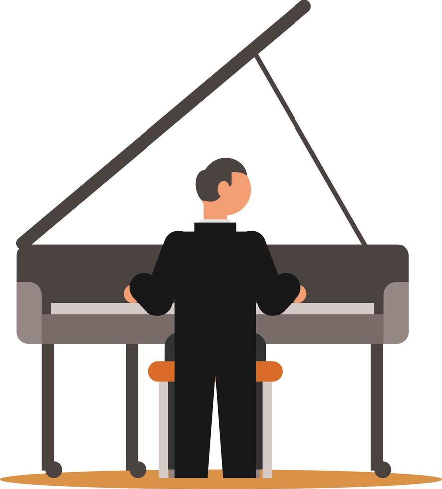 vector imagen de un hombre jugando piano