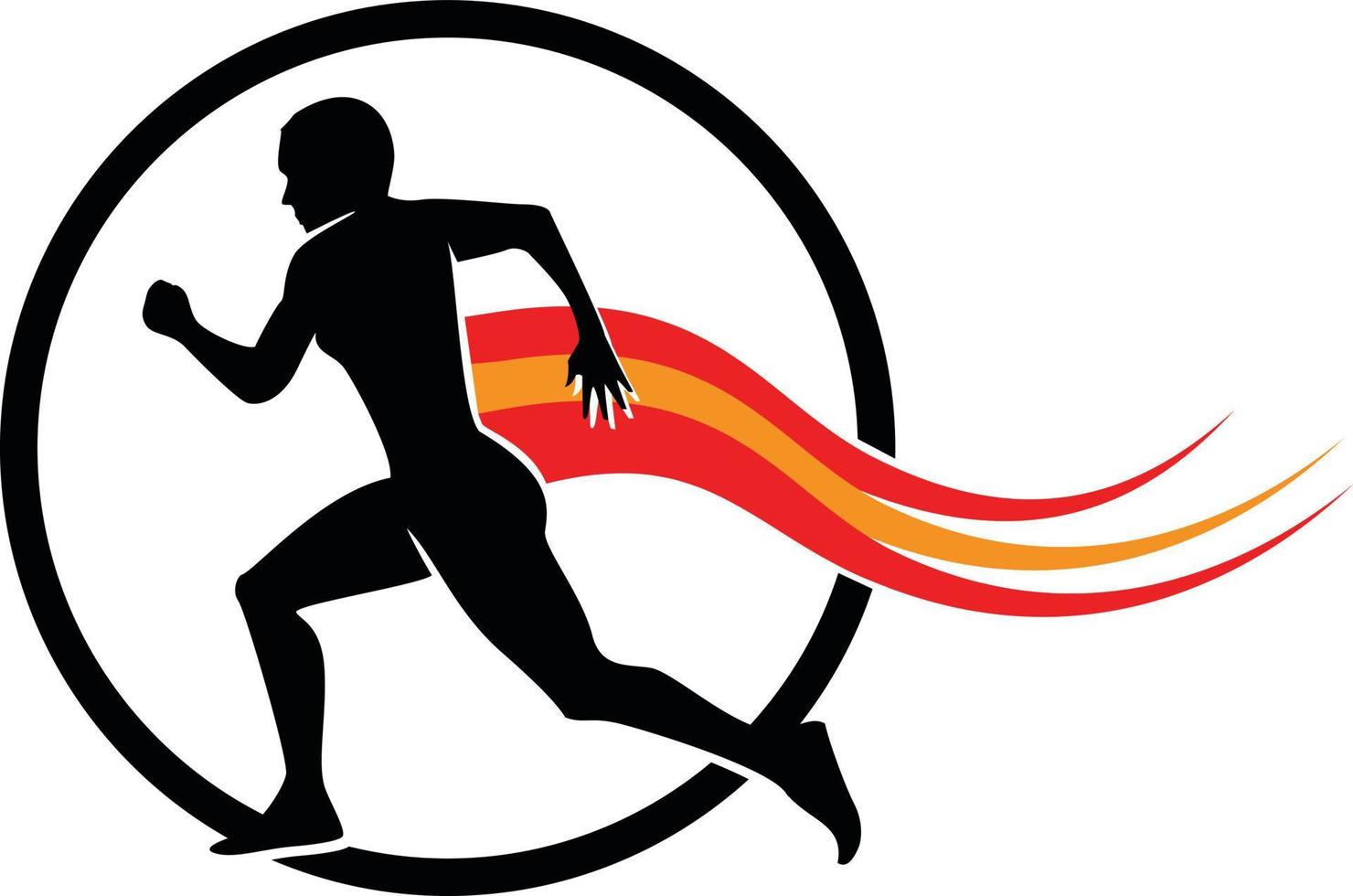 Vector Image Of A Runner With Flames In The Background