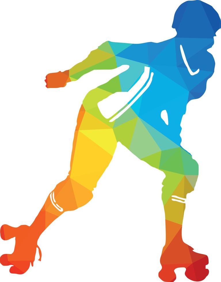 Colored Silhouette Of A Roller Skater vector