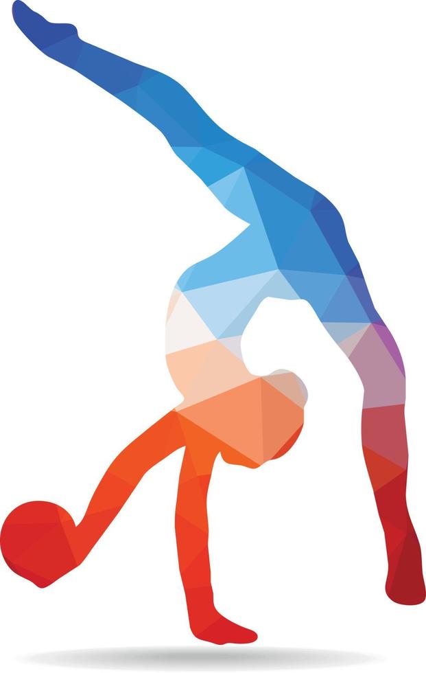 Colored Silhouette Of A Gymnast vector