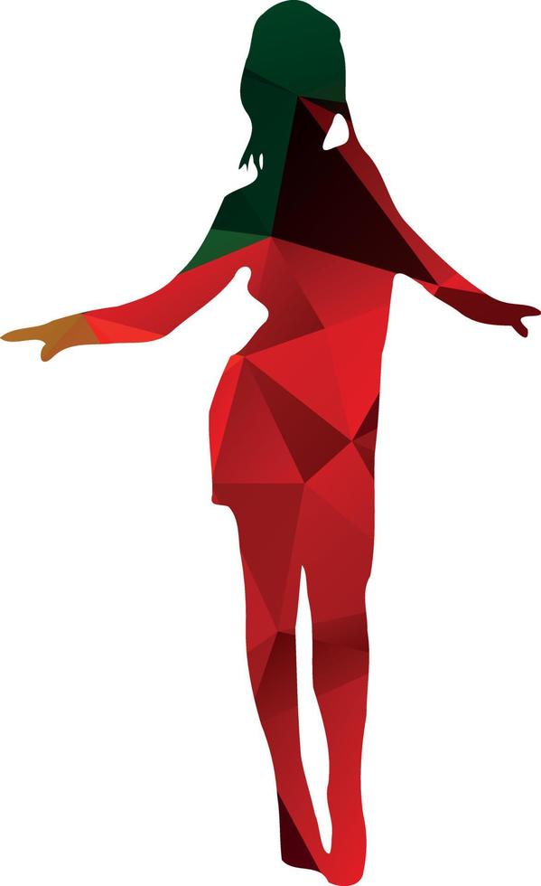 Colored Silhouette Of A Woman vector