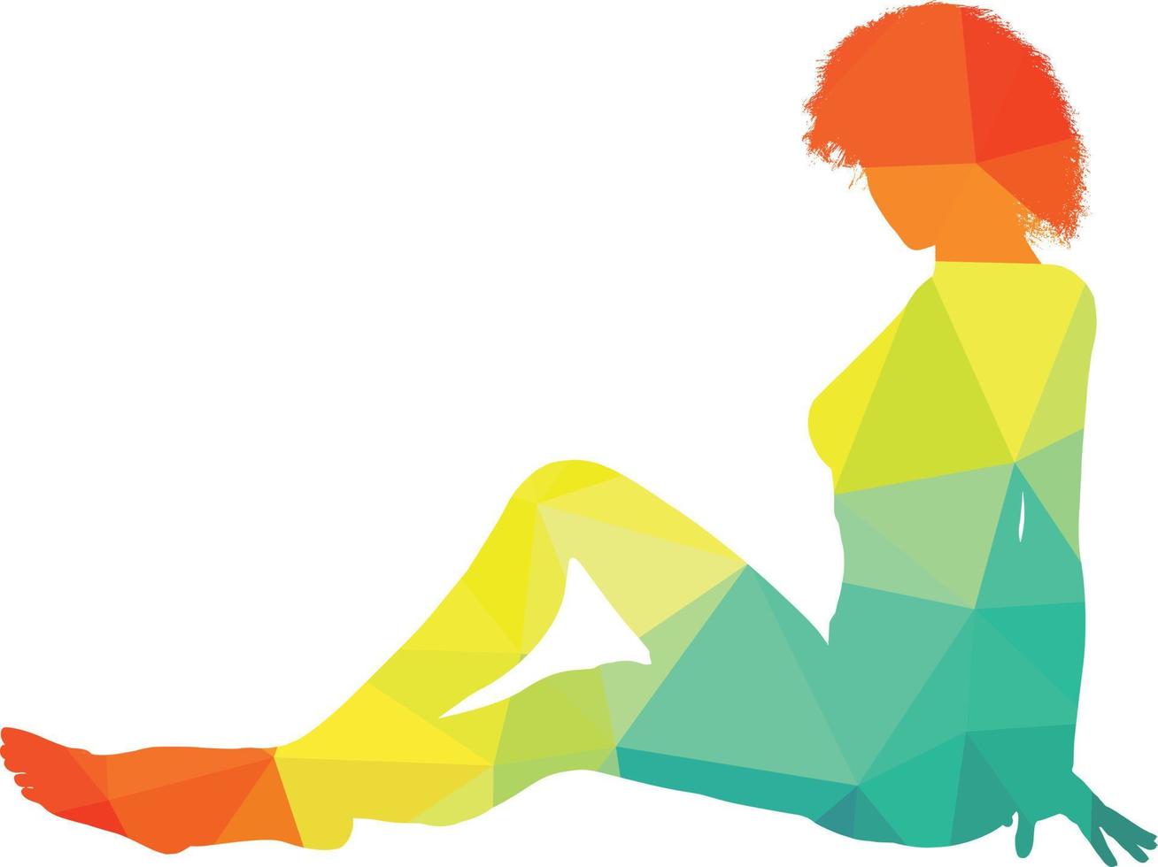 Vector Image Of A Woman Sitting On The Floor