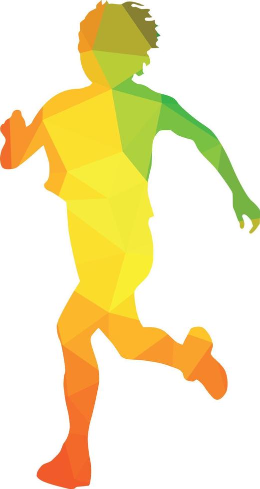 Color Silhouette Of A Boy Running vector