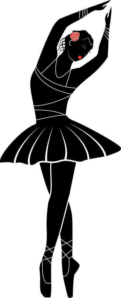 silueta de una bailarina de ballet vector