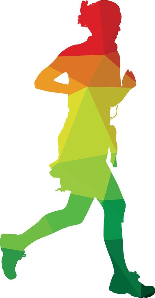 Silhouette Of A Woman Running vector