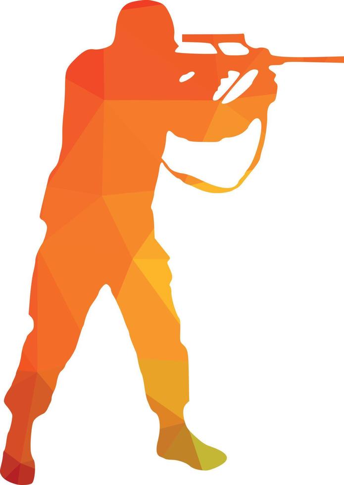 Vector Image Of A Soldier Aiming With A Rifle