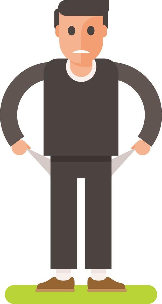 Vector Image Of A Man Showing His Empty Pockets