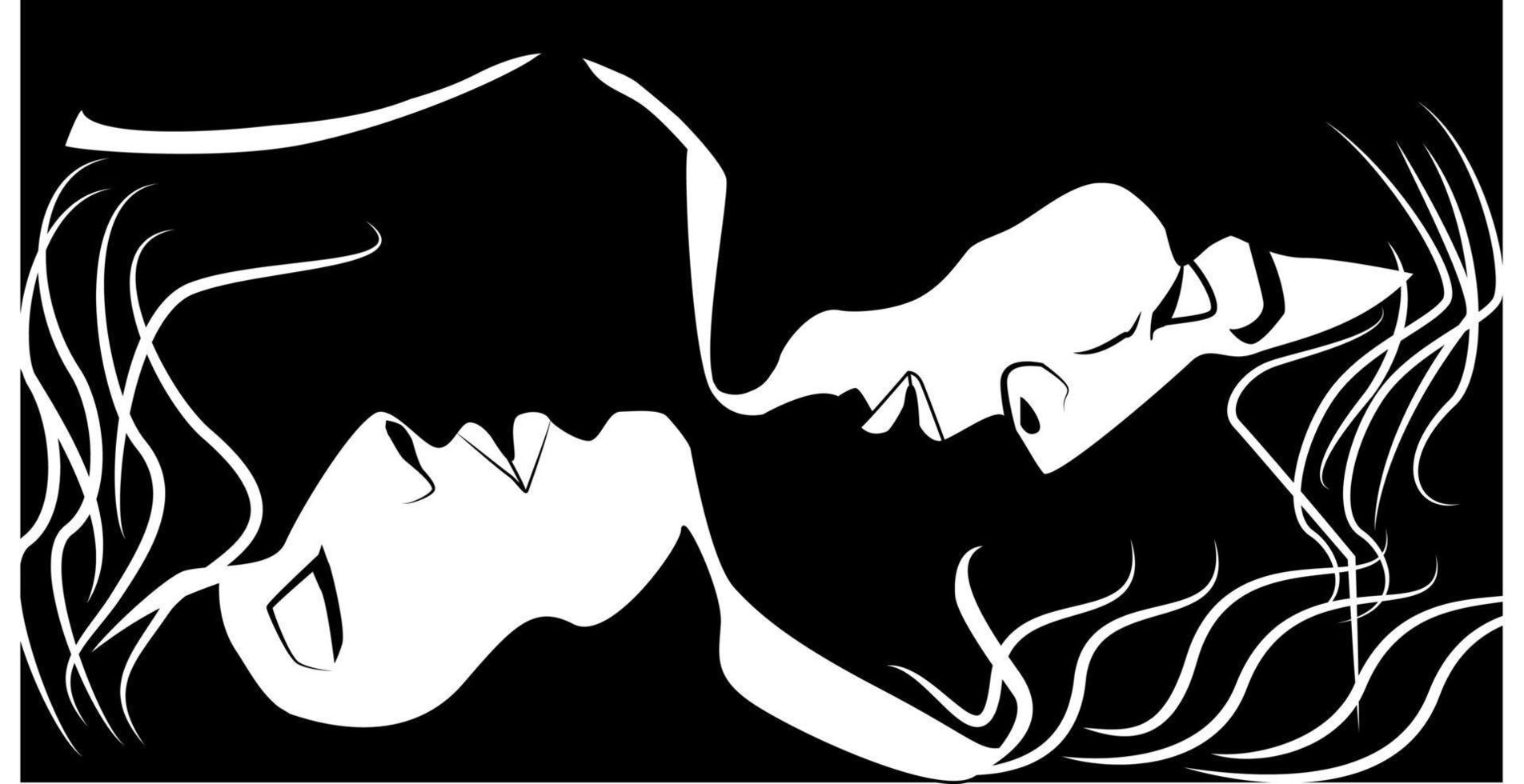 Vector Illustration Of Two People In Intimate Position