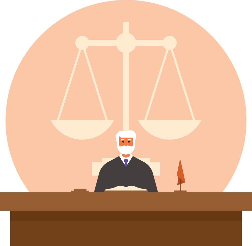 A Judge Is Sitting In The Courtroom vector