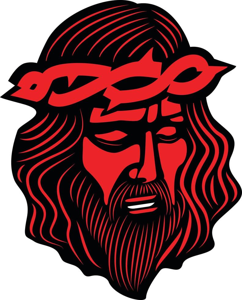 Vector Image Of Jesus Christ In Red Color