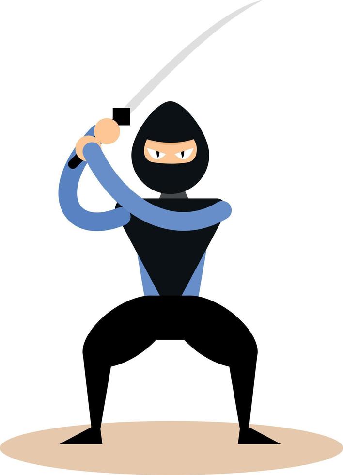 Illustration Of A Masked Man With A Sword vector