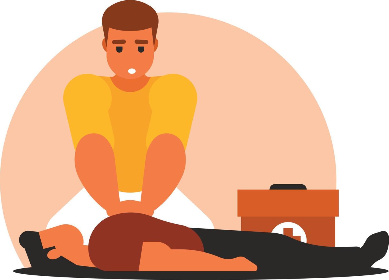 A Doctor Is Giving A Heart Massage To A Patient vector
