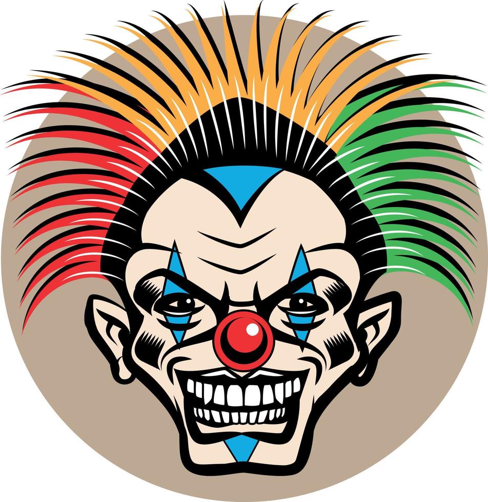 Scary Clown Face, Vector Image