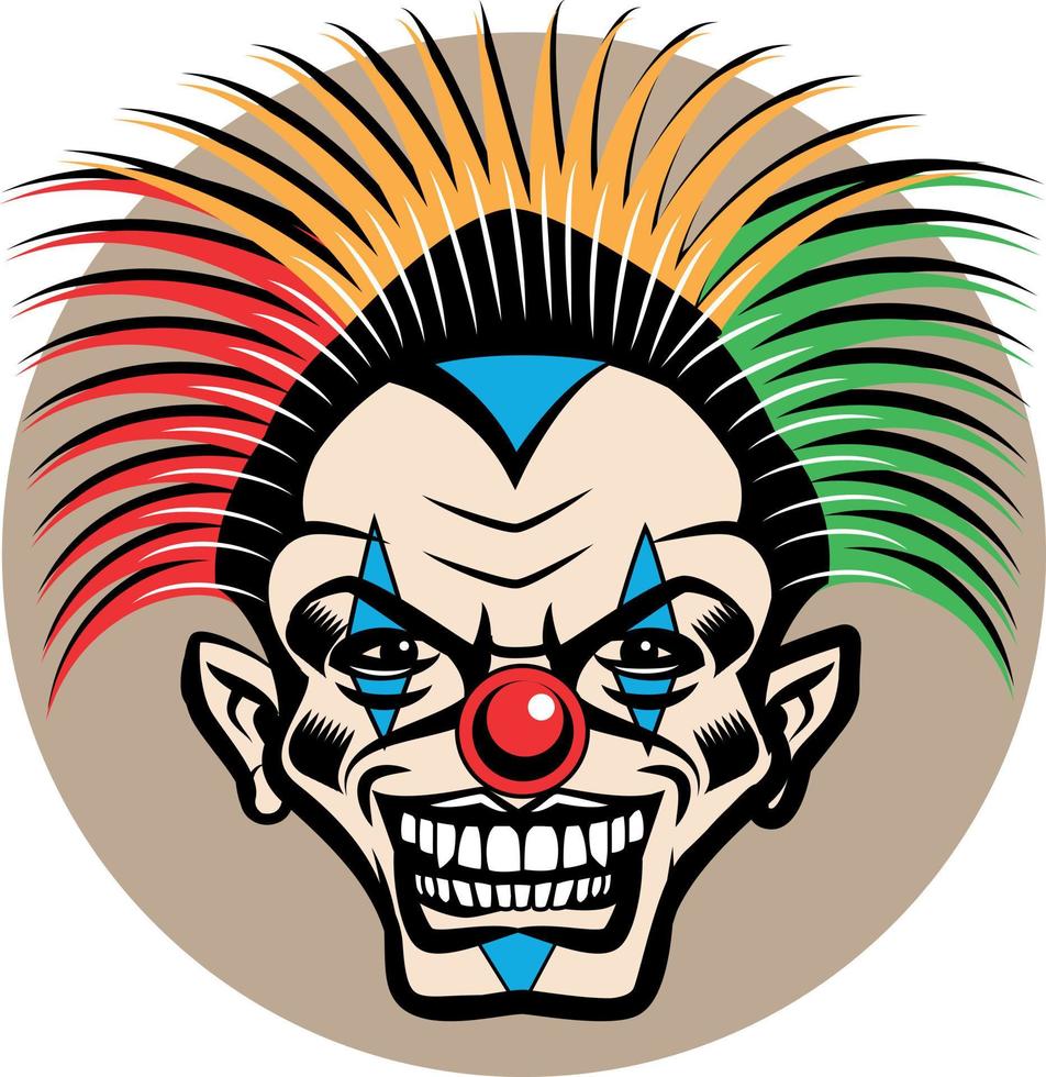 de miedo payaso rostro, vector imagen