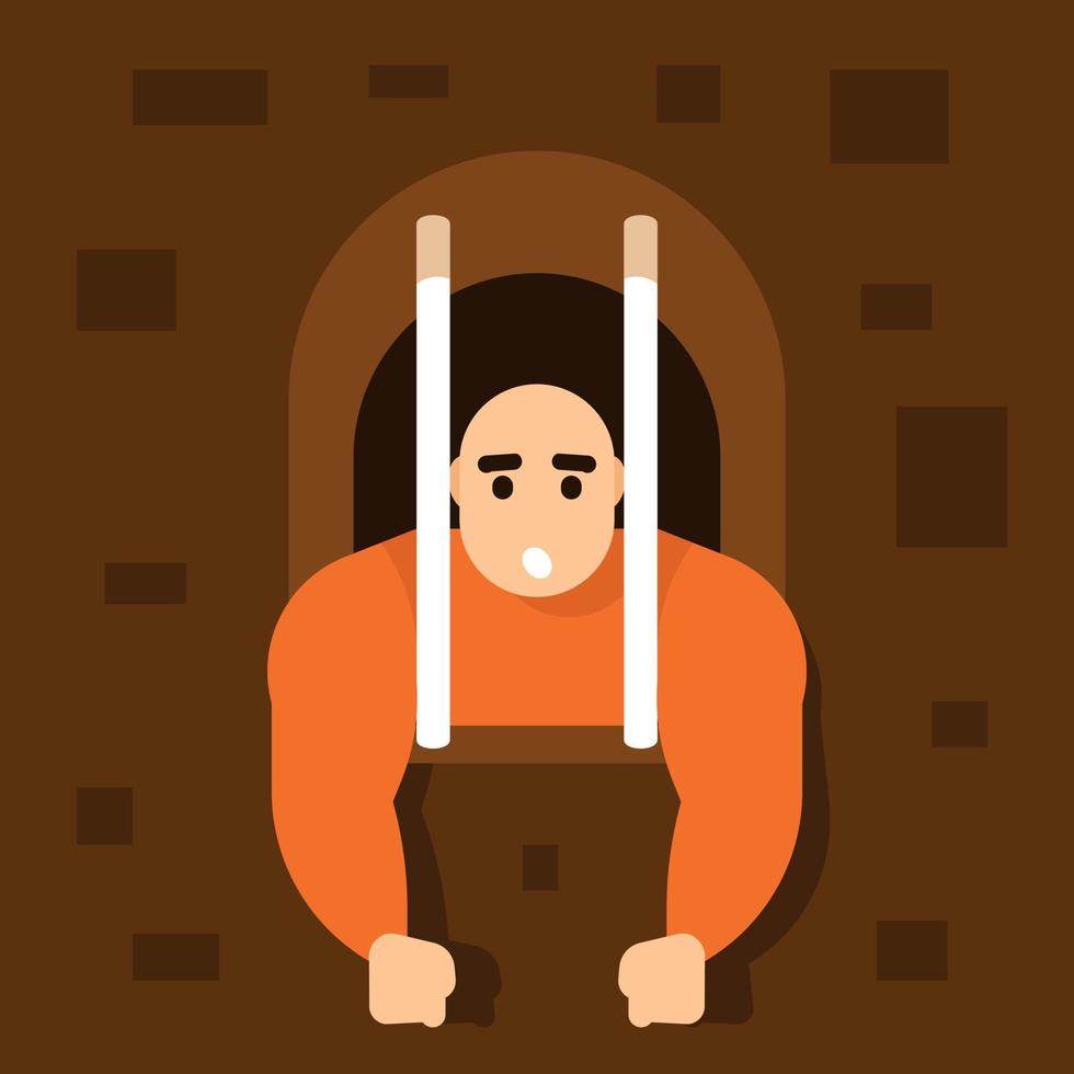 A Prisoner Behind Bars vector