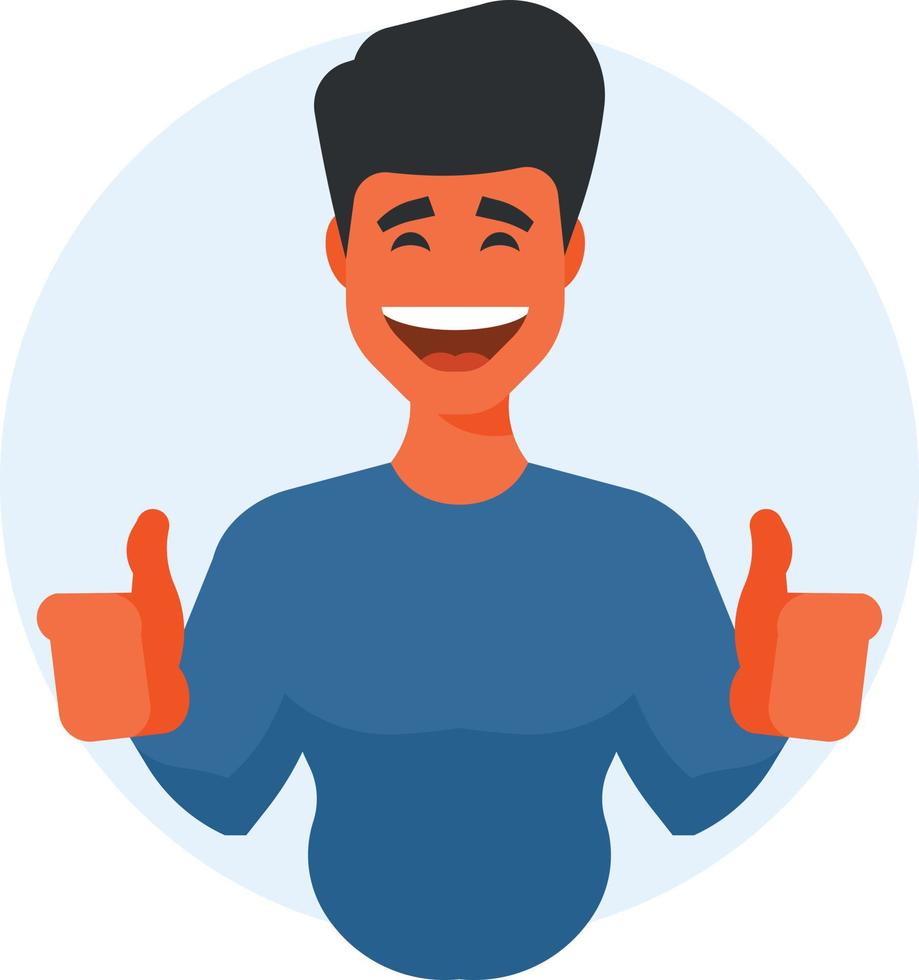 A Happy Man Is Giving The Thumbs Up vector