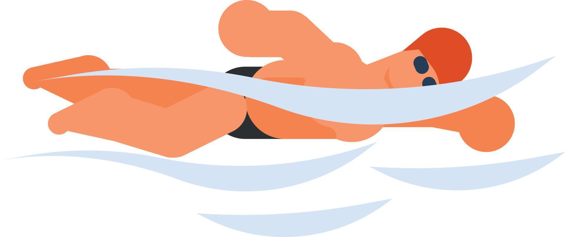 Vector Image Of A Person Swimming In The Water