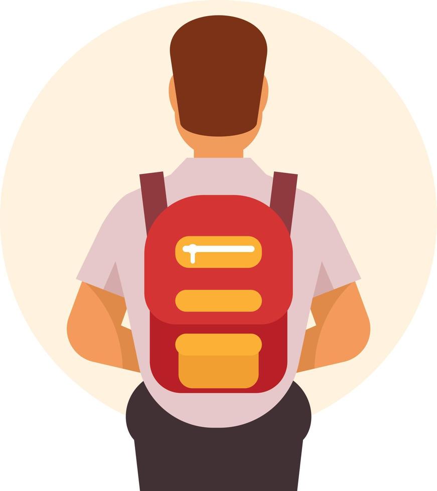 A Student With A Backpack vector
