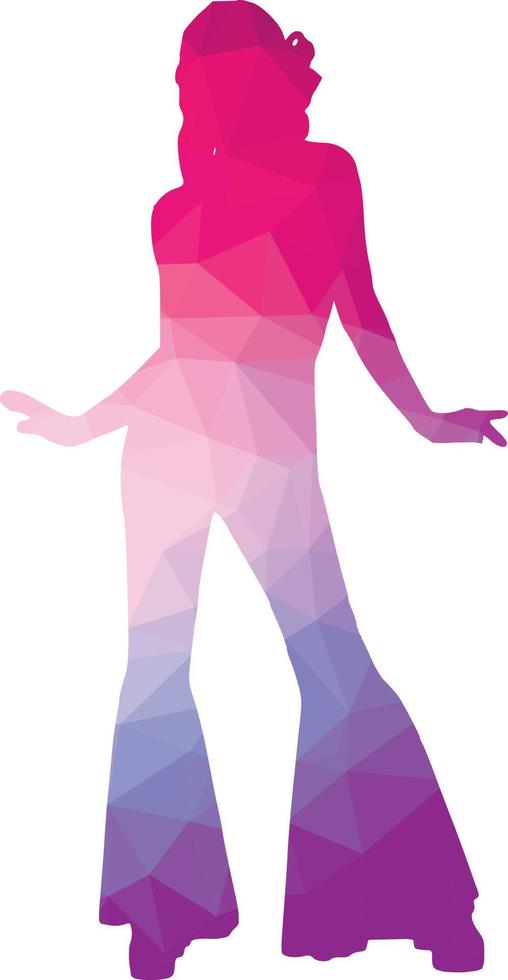 Vector Silhouette Of A Retro Girl Dancing