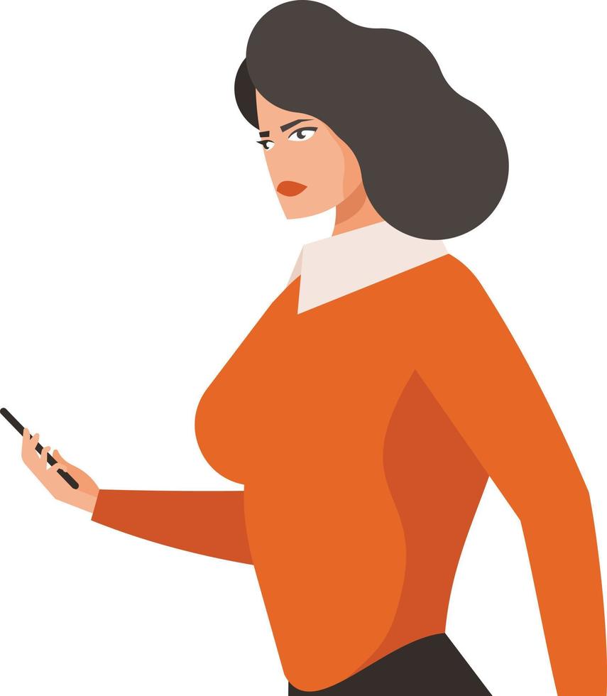 vector imagen de un mujer utilizando móvil teléfono