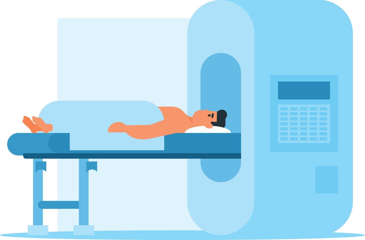 A Hospital Patient On Mri Scanner vector