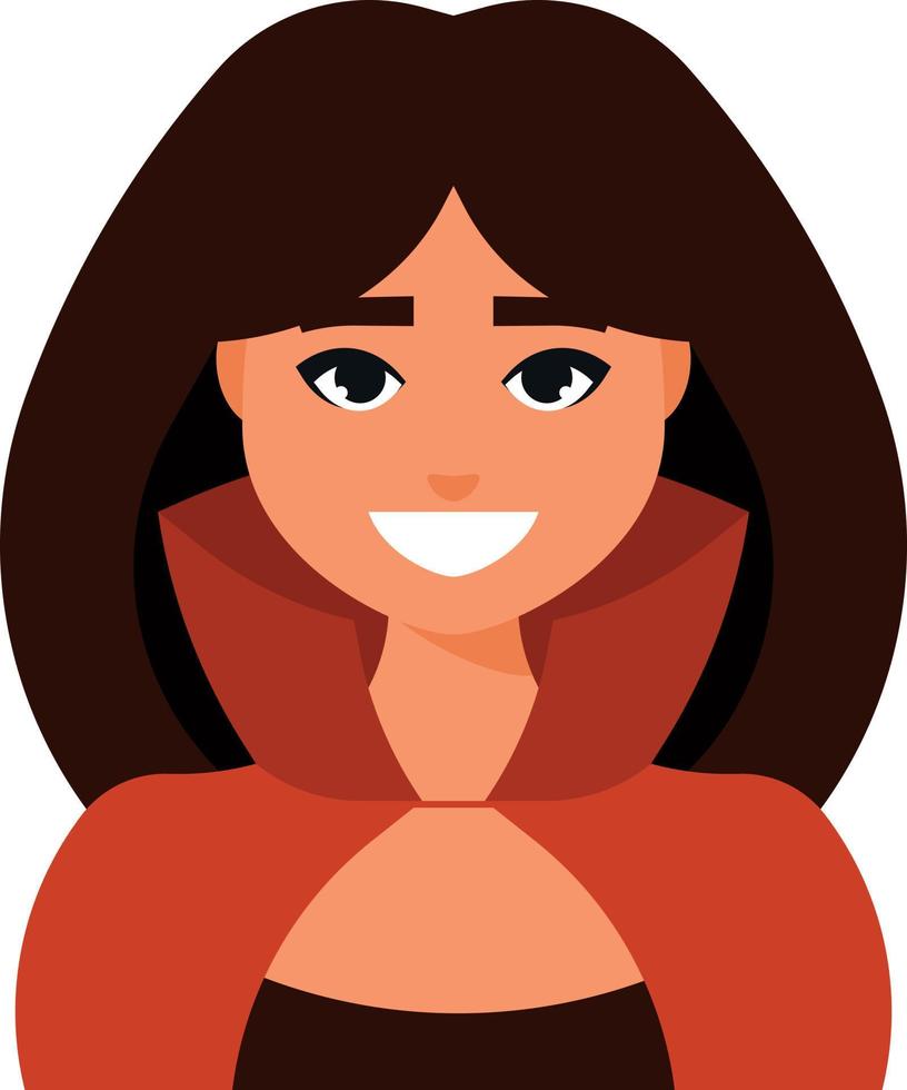 Woman Wearing A Red Cloak vector