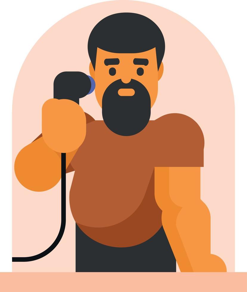 Vector Graphics Of A Man Shaving His Beard