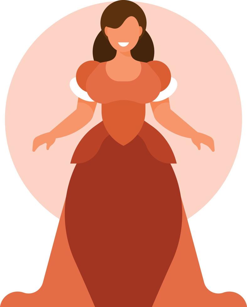 Vector Image Of A Woman In A Red Dress