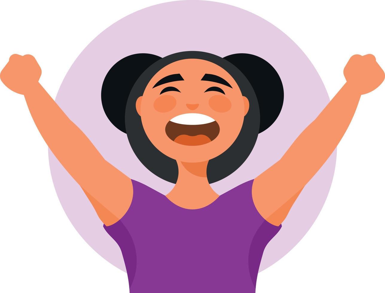 Vector Image Of A Girl Screaming In Joy