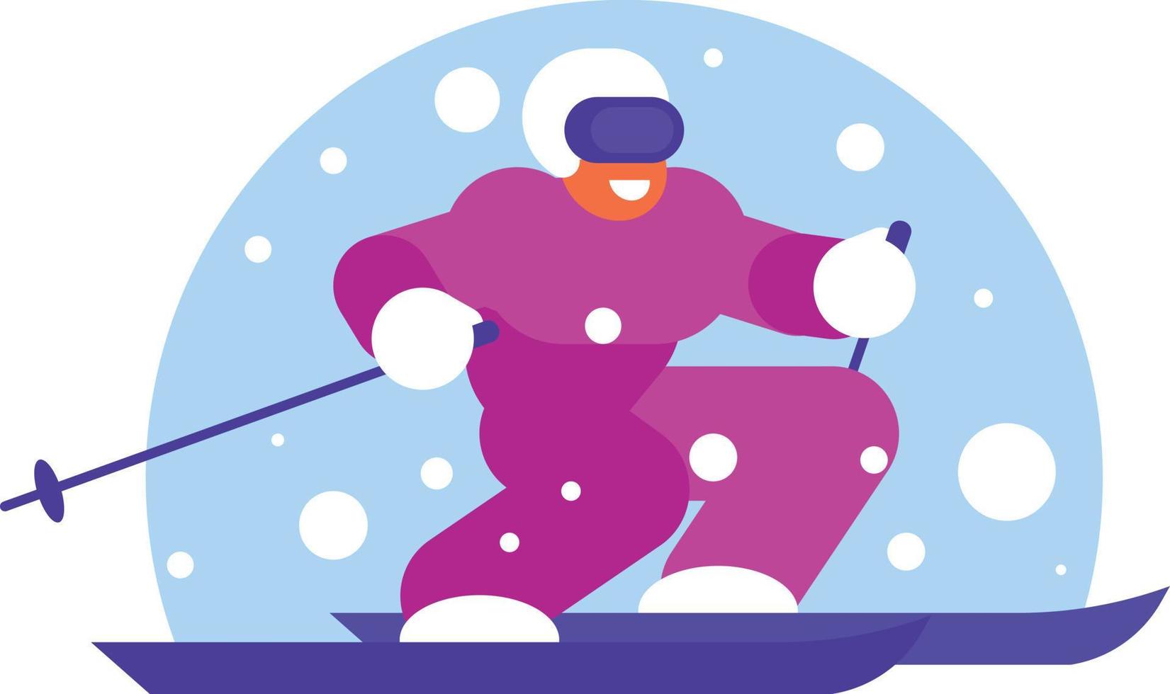 Vector Illustration Of A Skier On The Slope