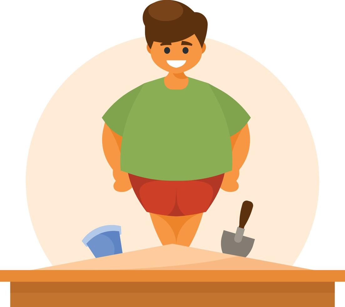 A Kid Is Playing In The Sandbox vector