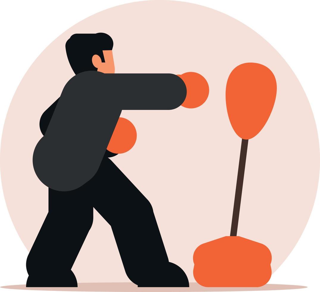 Vector Image Of A Man Doing A Boxing Workout