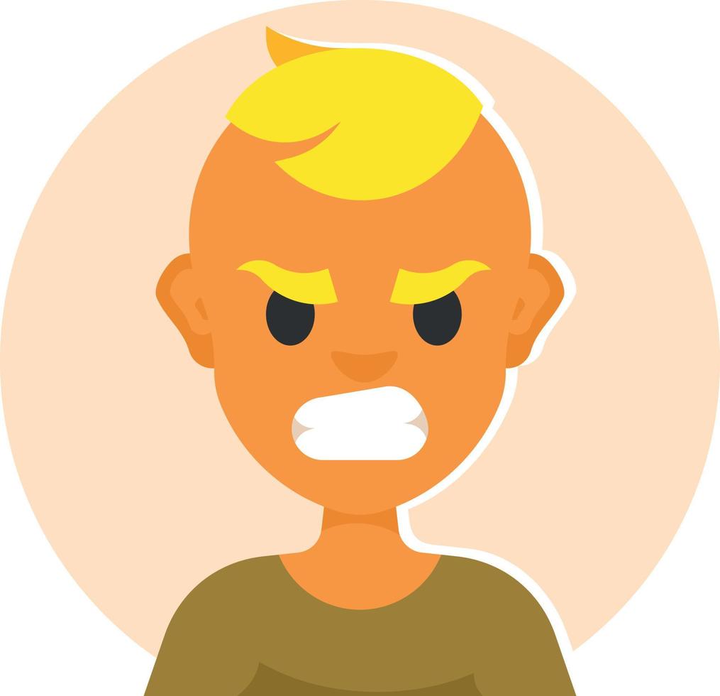 Vector Image Of A Kid With Angry Face