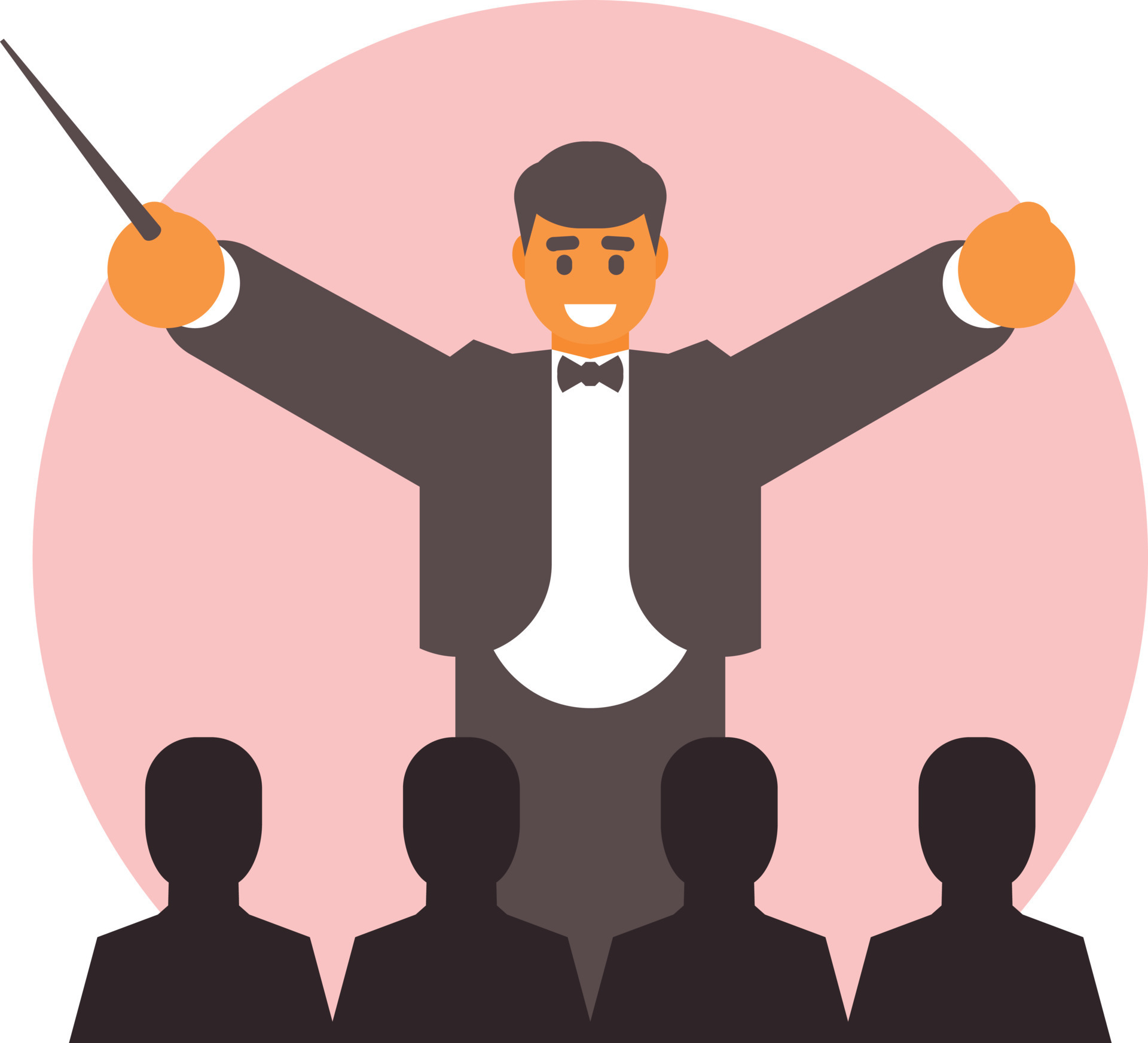 Music Conductor And Orchestra 22974904 Vector Art at Vecteezy