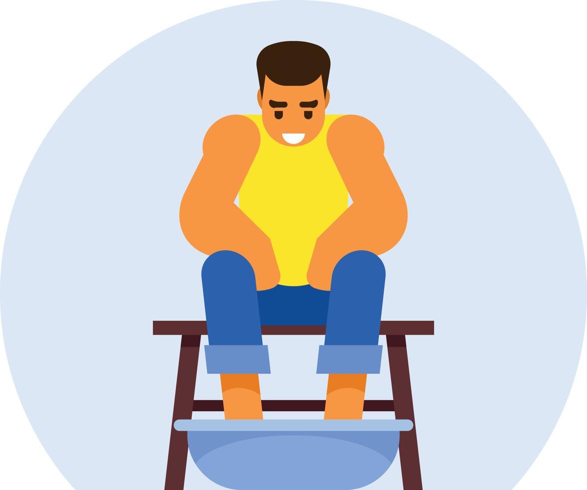 Man Is Taking A Foot Bath vector