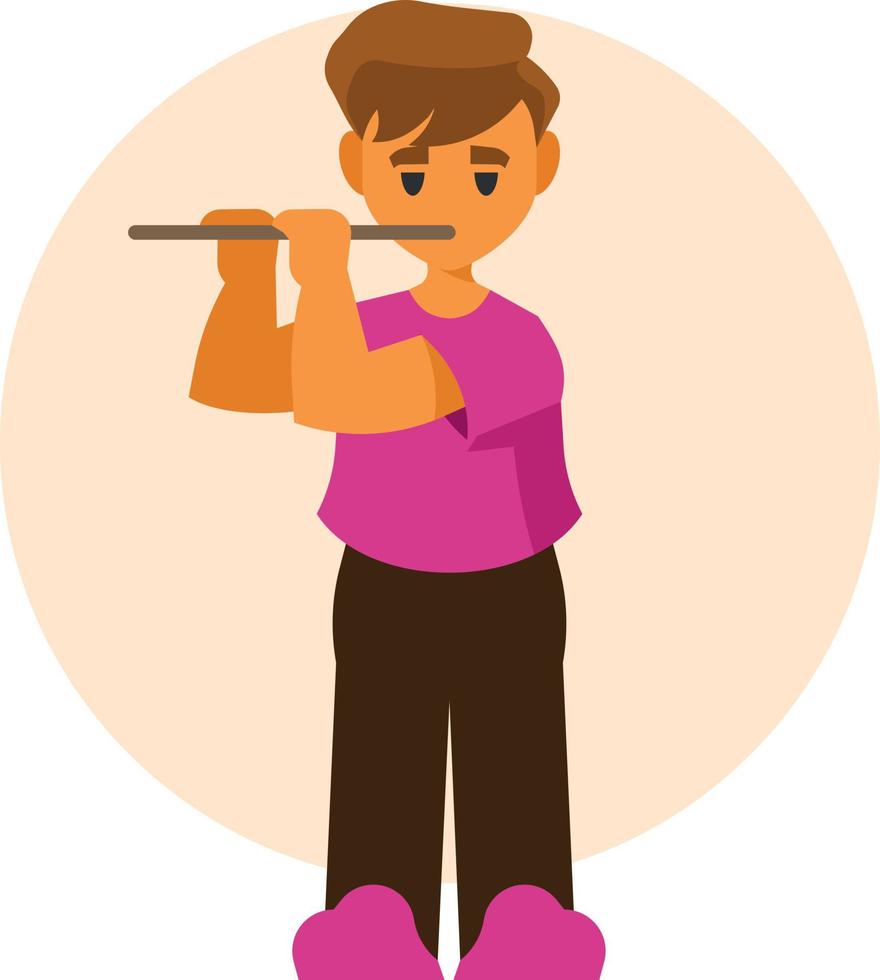 Boy Playing A Wind Instrument vector