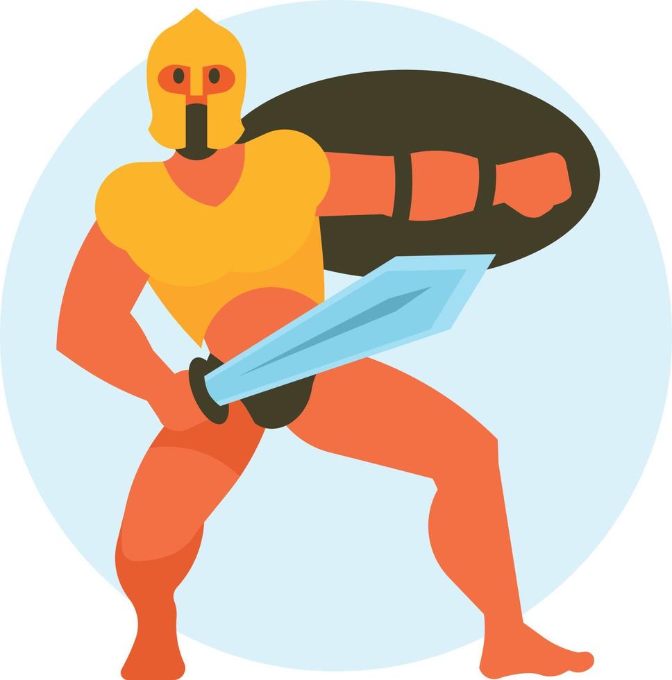 Warrior With Shield And Sword vector