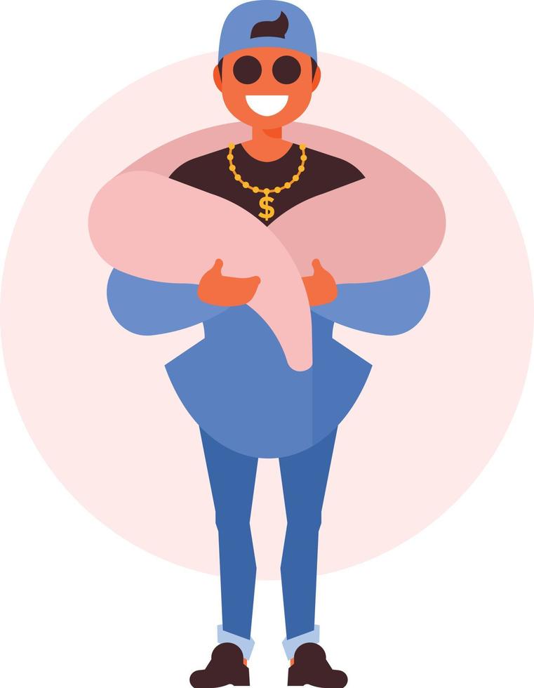 Rap Music Performer, Cartoon Style vector