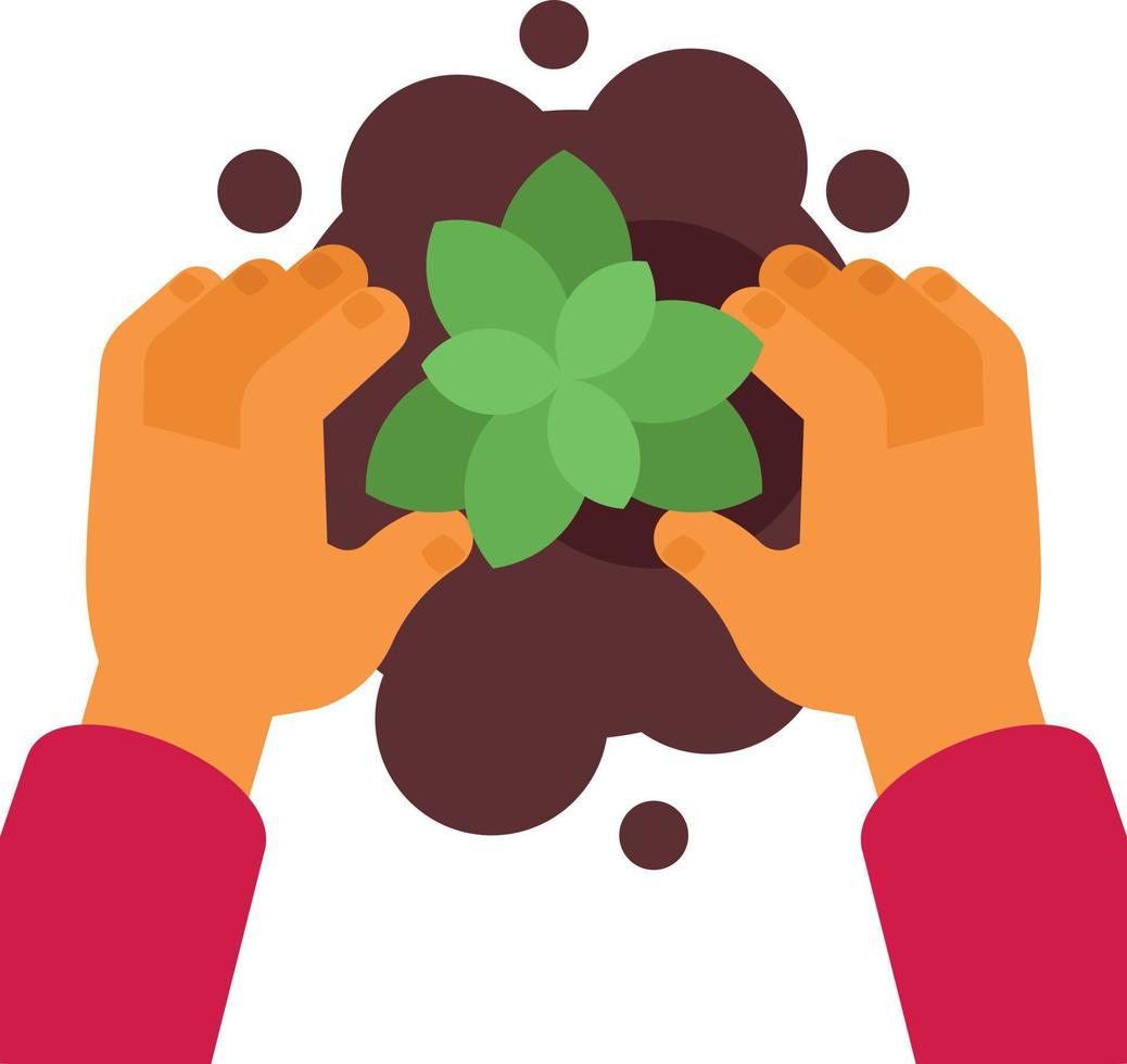 Planting Flowers With Hands vector